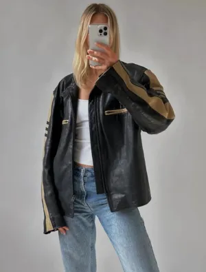 90's Womens Vintage Oversized Straight Jacket, ladies leather jacket