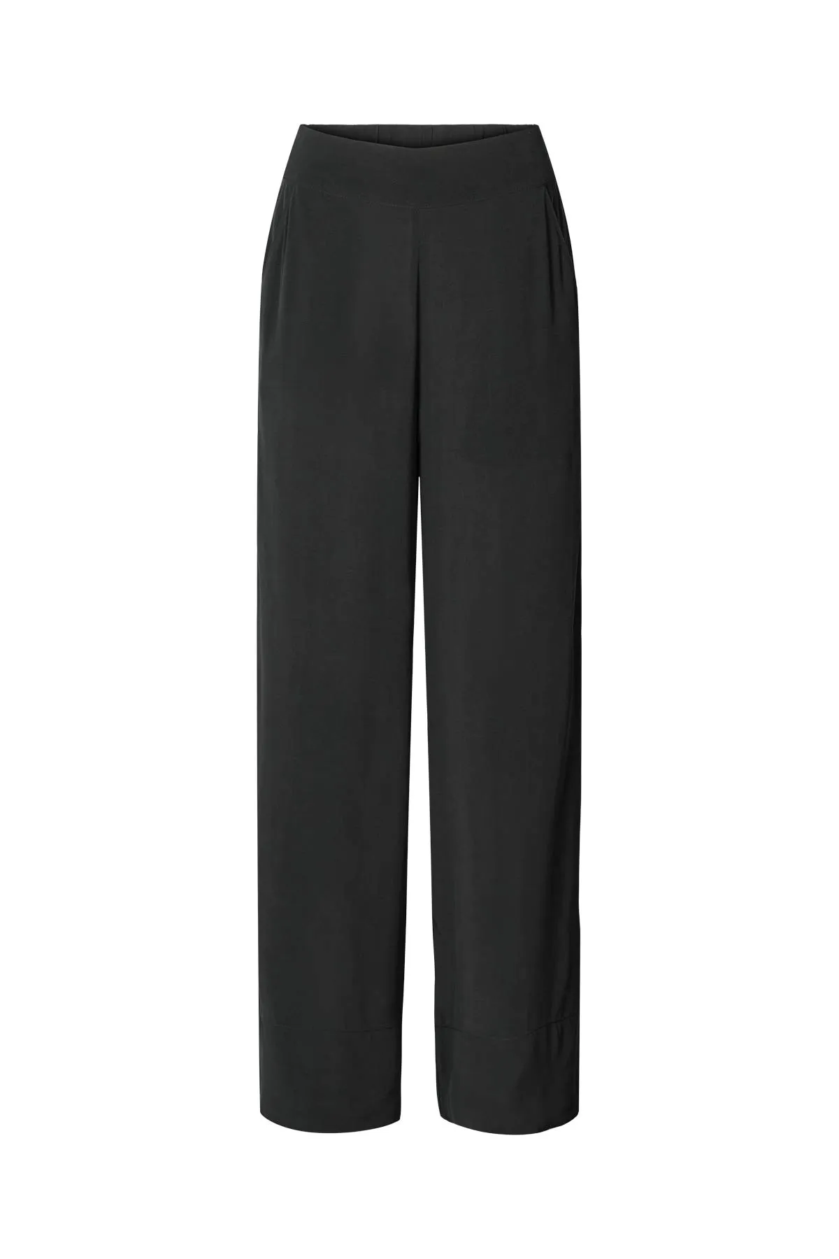 Alisa - Sandwashed wide leg pant I Black