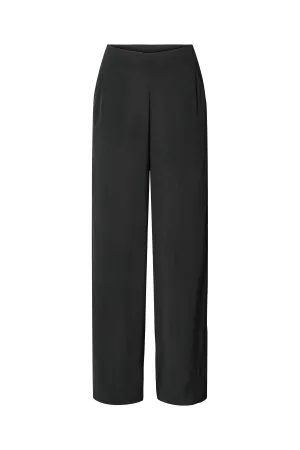 Alisa - Sandwashed wide leg pant I Black