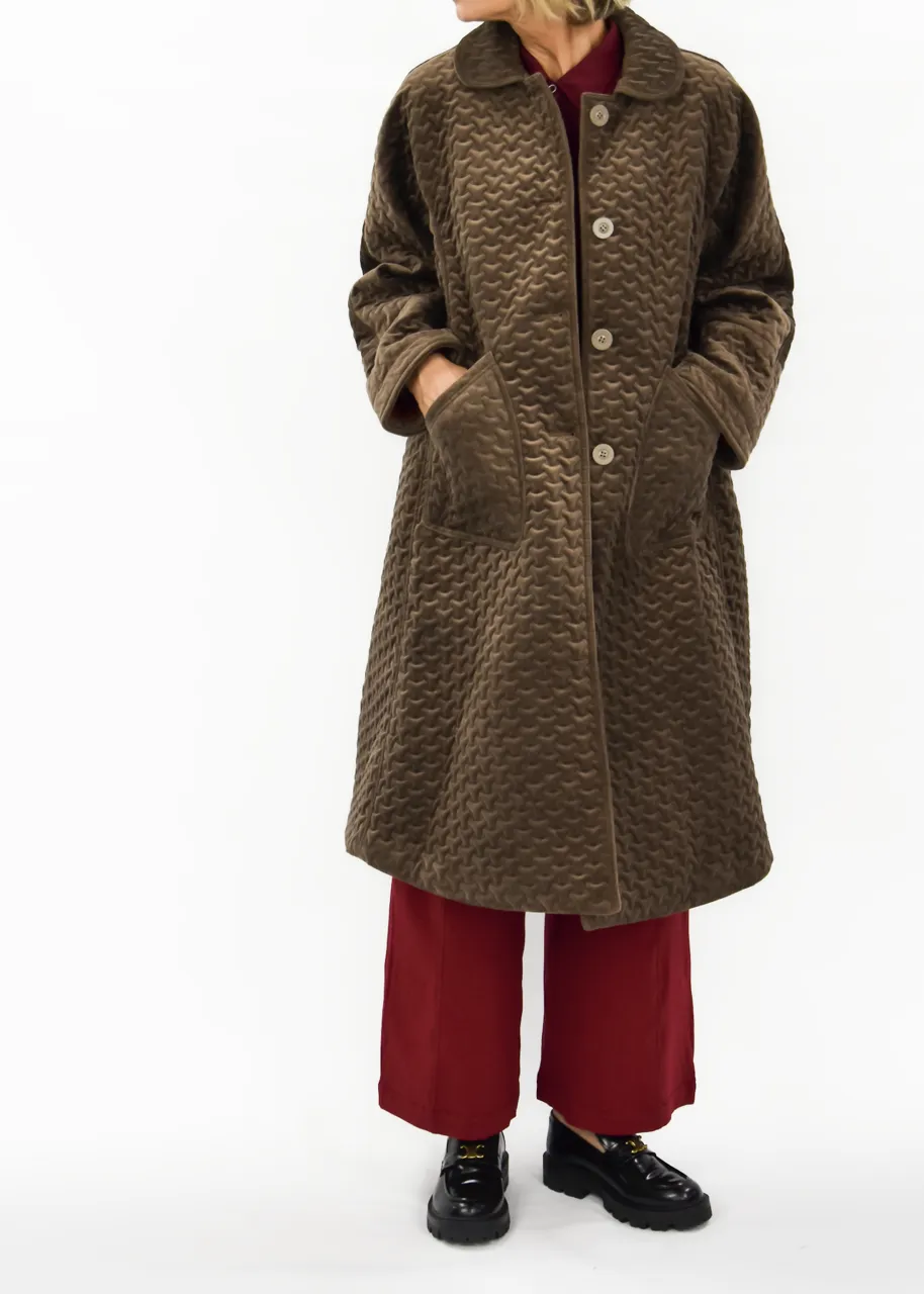 Arctic Quilted Velvet Coat
