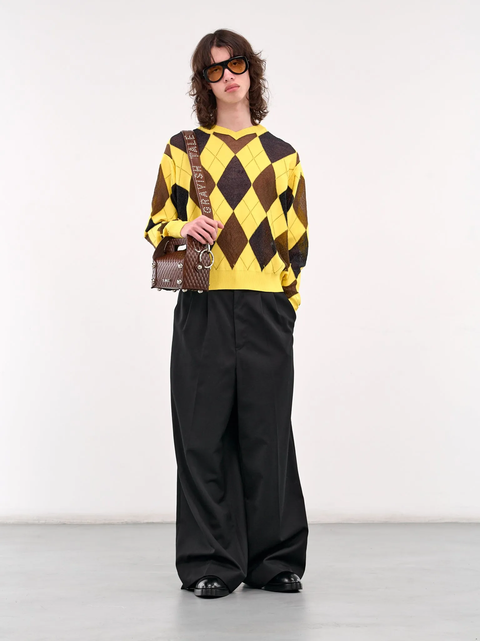 Argyle Sweater (M25K6KN003-YELLOW)