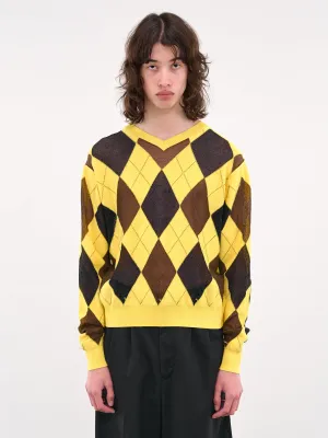 Argyle Sweater (M25K6KN003-YELLOW)