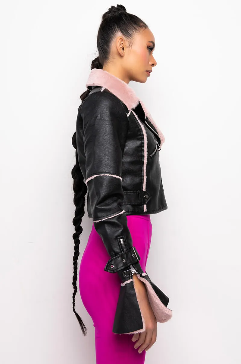 AZALEA WANG BONDED BELL SLEEVE MOTO
