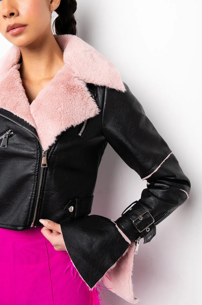 AZALEA WANG BONDED BELL SLEEVE MOTO