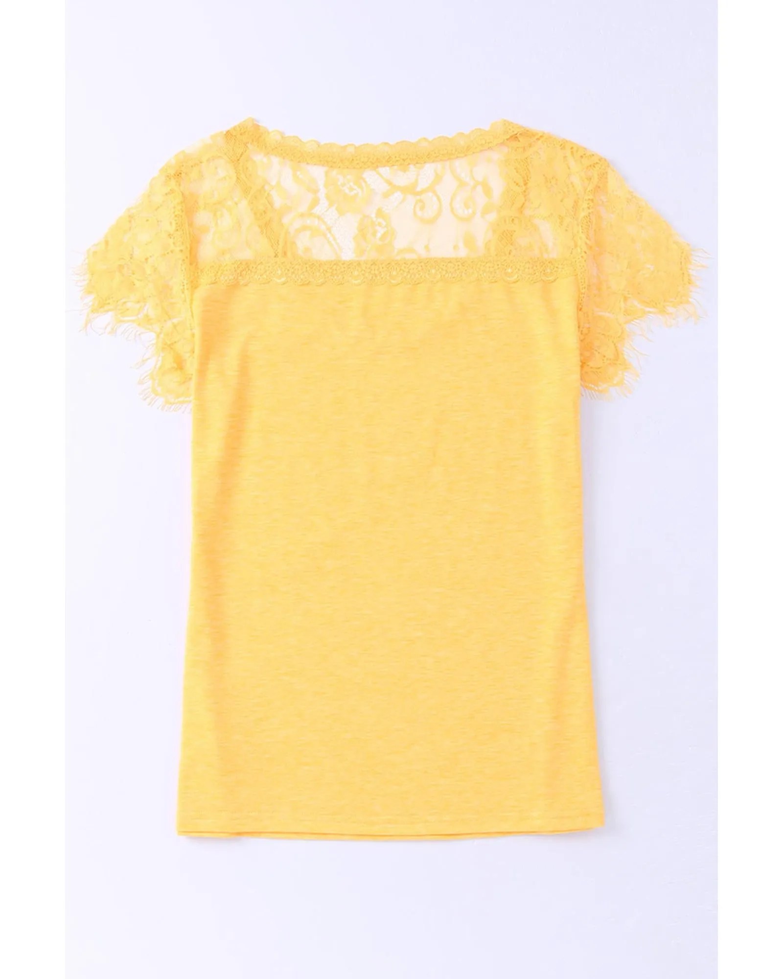 Azura Exchange Lace Crochet Short Sleeve T-Shirt - M
