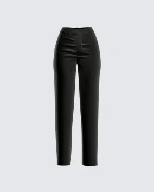 Bess Black Velvet Pants