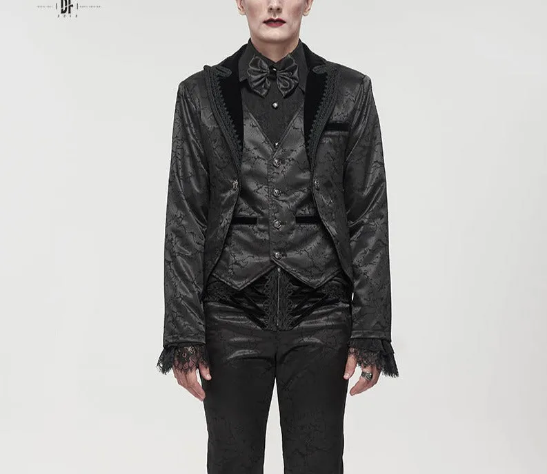 Black Tuxedo Jacket w/ Sewn in Vest
