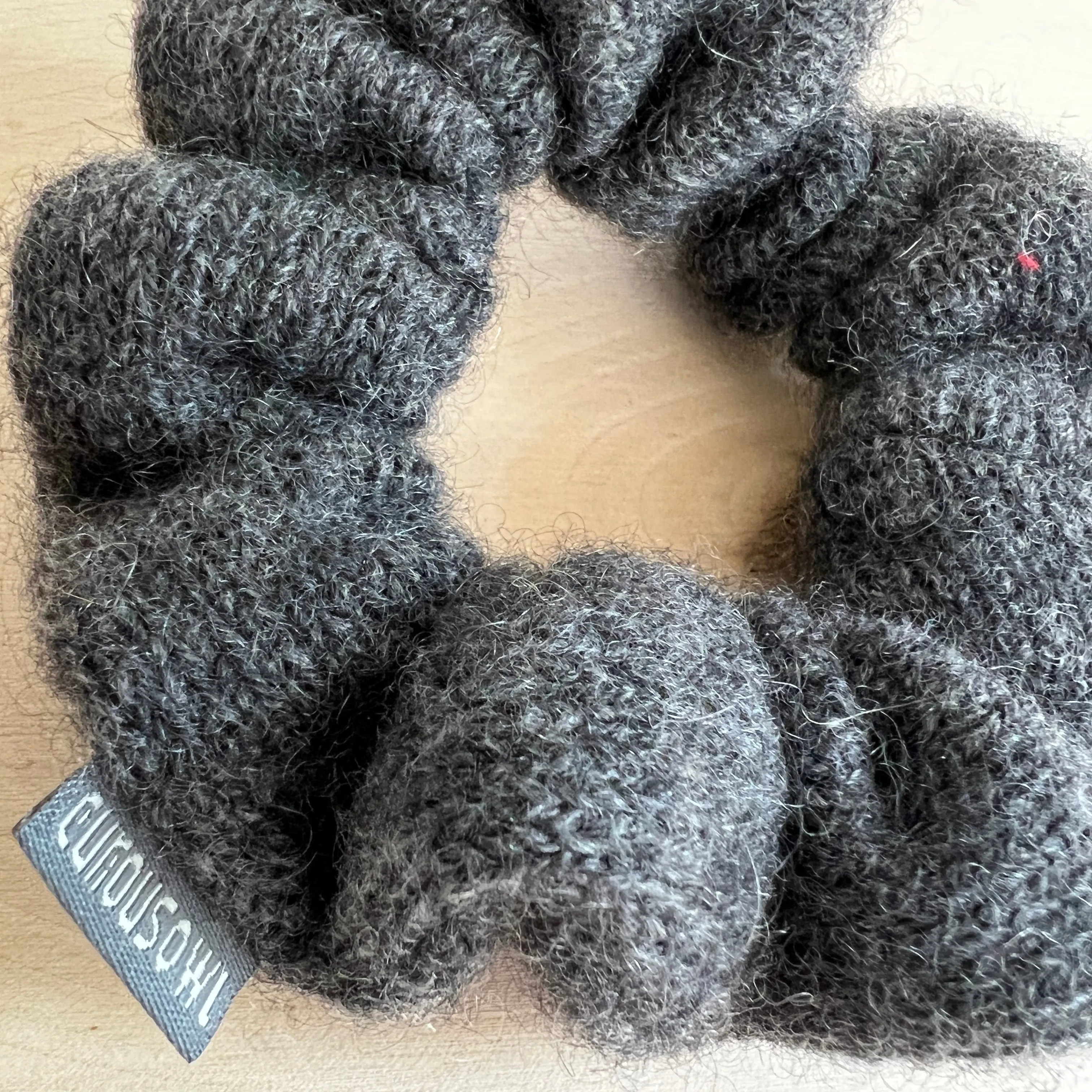 'Charcoal' Cashmere Hair Scrunchie
