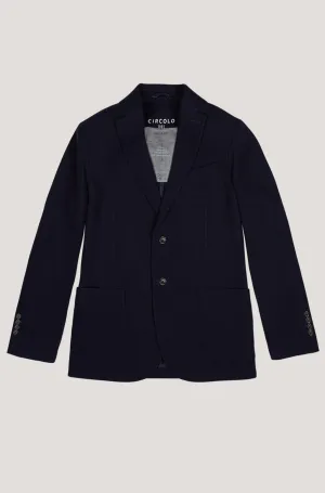 CIRCOLO 1901 - CN4585 Fabric Weft 2 Button Jacket in Navy Blue
