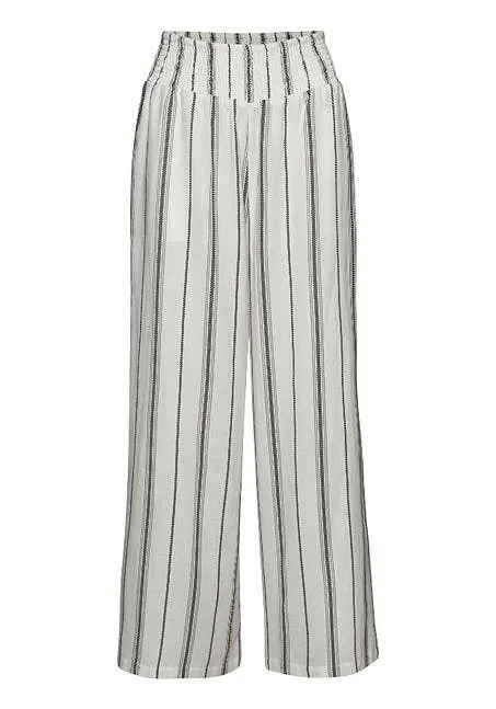 Coastal Stripe Wide-Leg Pants