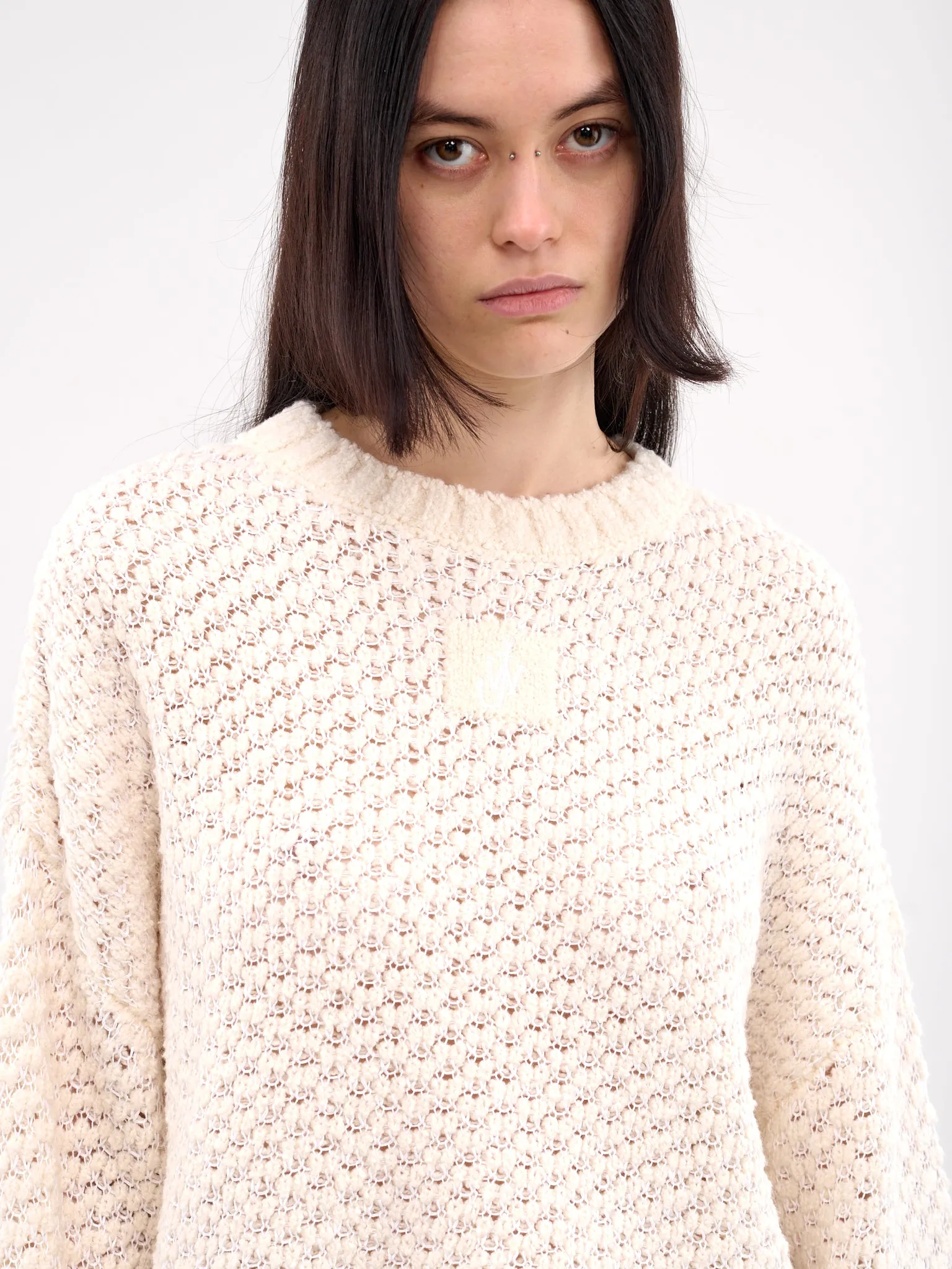 Cropped Open Stitch Jumper (KW1351-YN0394-HIBISCUS)