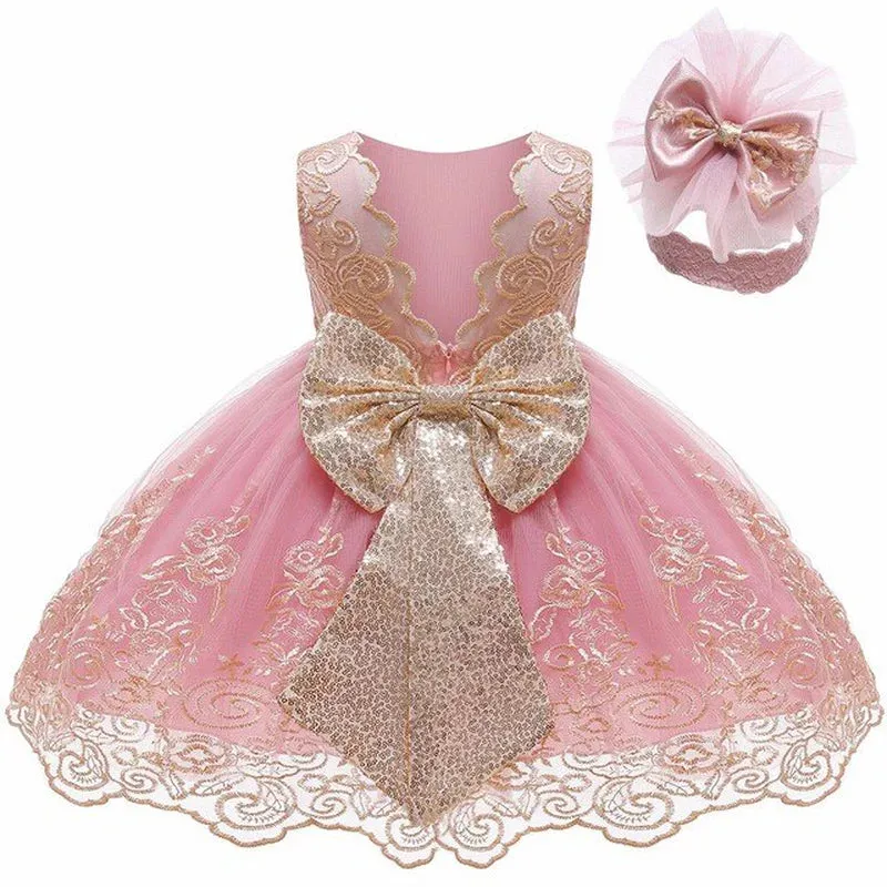 Designed Exclusively for 0-2 Year-Old Royalty: Sparkling Princess Dresses for Your Little Angel! Perfect Attire for Every Occasion: Weddings, Parties, Baptisms, and Christmas Delights