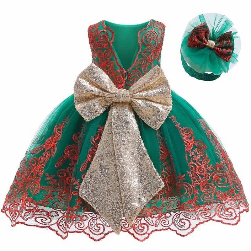 Designed Exclusively for 0-2 Year-Old Royalty: Sparkling Princess Dresses for Your Little Angel! Perfect Attire for Every Occasion: Weddings, Parties, Baptisms, and Christmas Delights