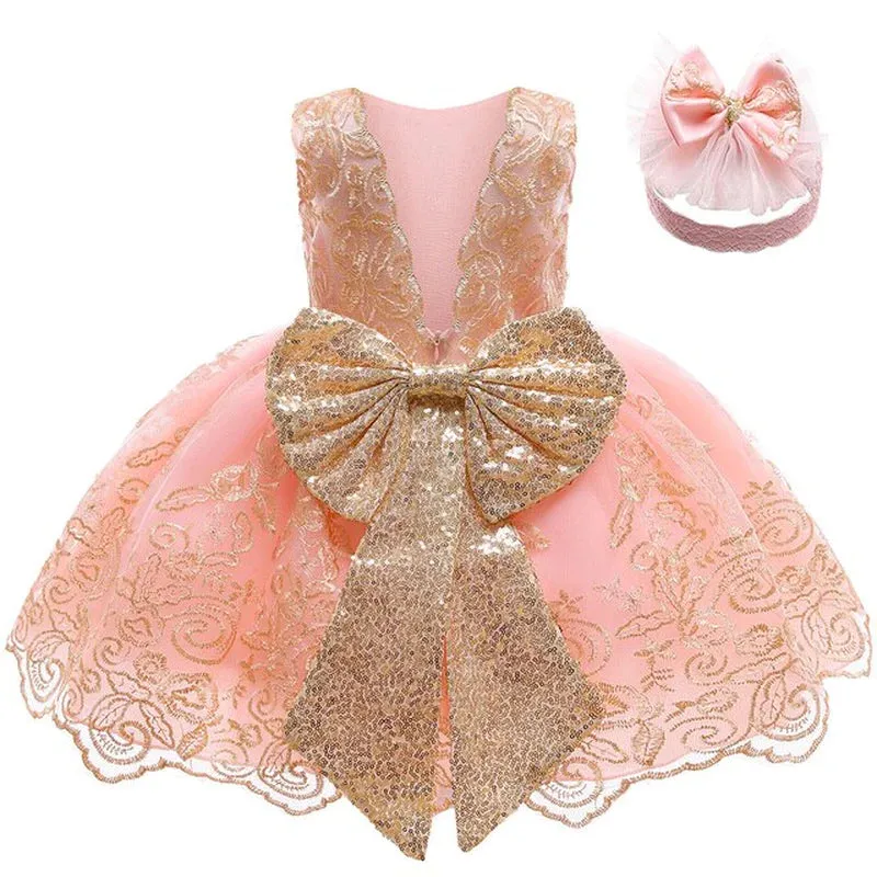Designed Exclusively for 0-2 Year-Old Royalty: Sparkling Princess Dresses for Your Little Angel! Perfect Attire for Every Occasion: Weddings, Parties, Baptisms, and Christmas Delights
