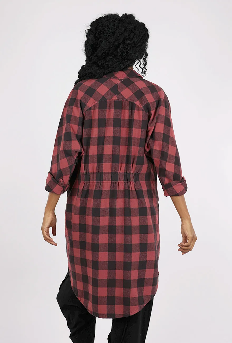 Down to Business Dress Jacket, Oxblood Plaid