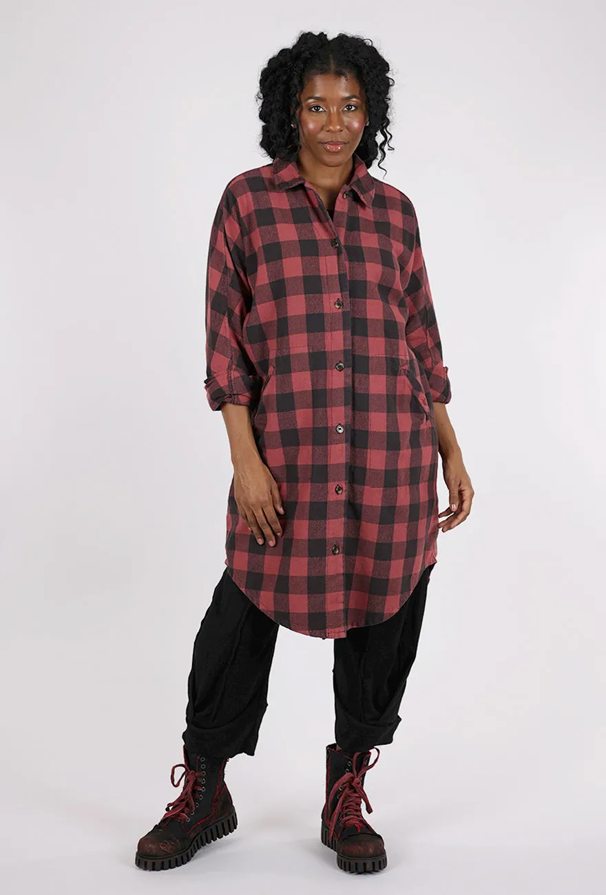 Down to Business Dress Jacket, Oxblood Plaid