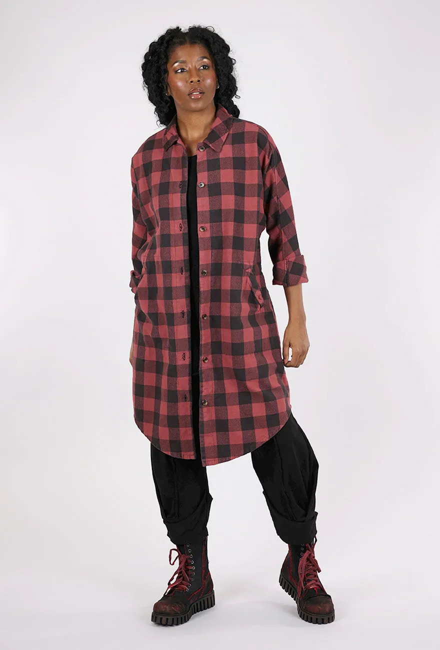 Down to Business Dress Jacket, Oxblood Plaid