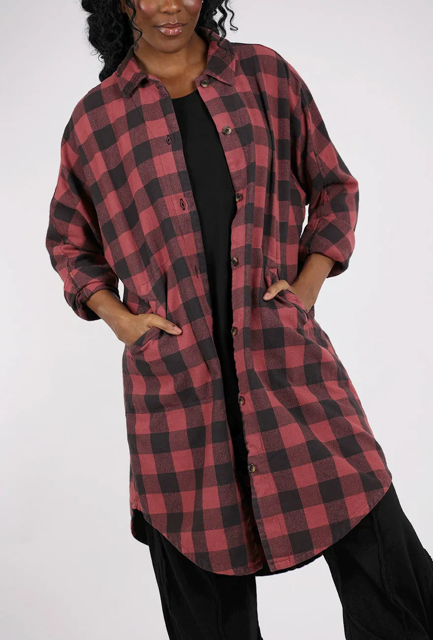 Down to Business Dress Jacket, Oxblood Plaid