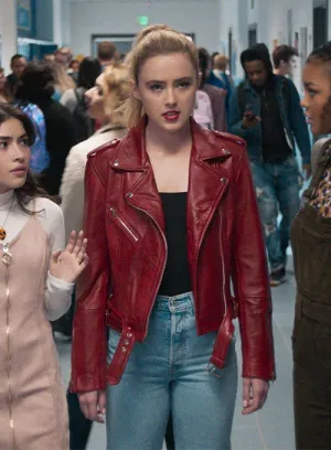 Elegant Leather Jacket Worn By Kathryn Newton | Kathryn Newton Elegant Leather Jacket