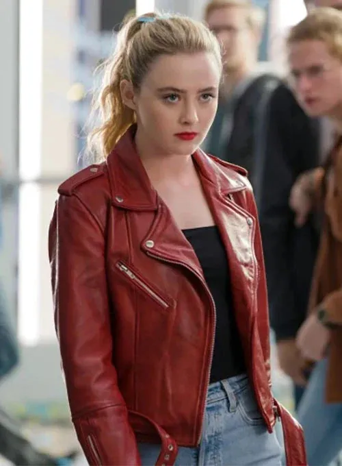 Elegant Leather Jacket Worn By Kathryn Newton | Kathryn Newton Elegant Leather Jacket