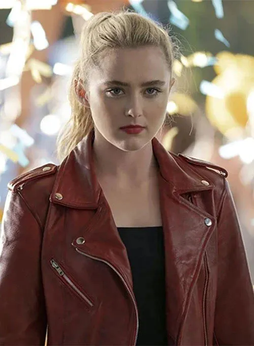 Elegant Leather Jacket Worn By Kathryn Newton | Kathryn Newton Elegant Leather Jacket