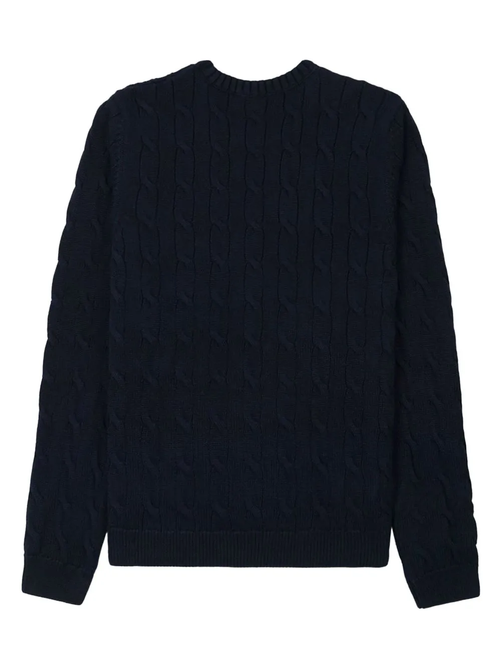 embroidered-logo cable knit jumper