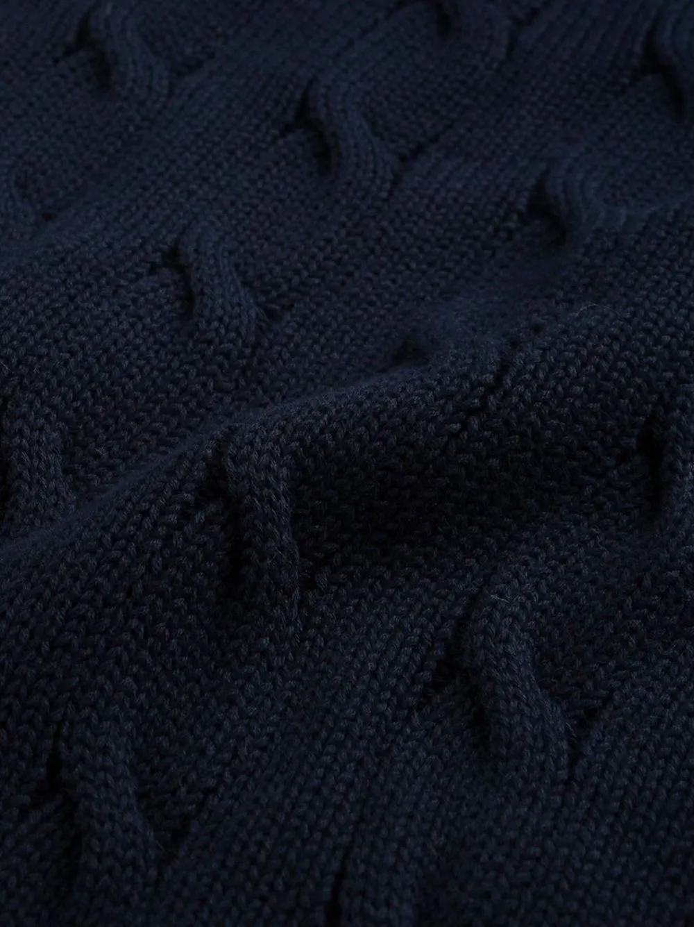 embroidered-logo cable knit jumper