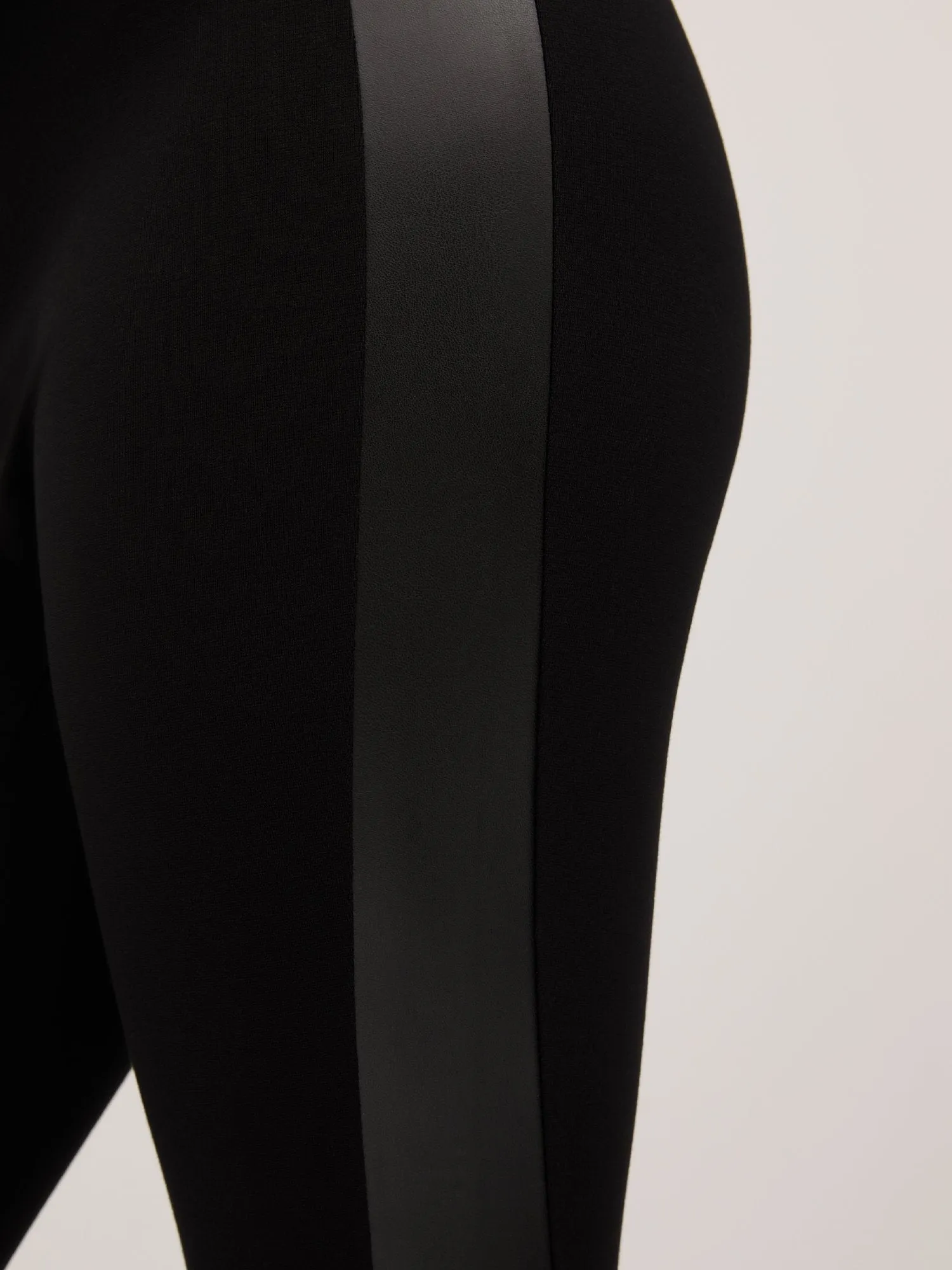 Faux-Leather Side-Strip Legging