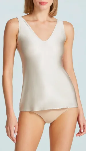Faux Silk V Neck Tank
