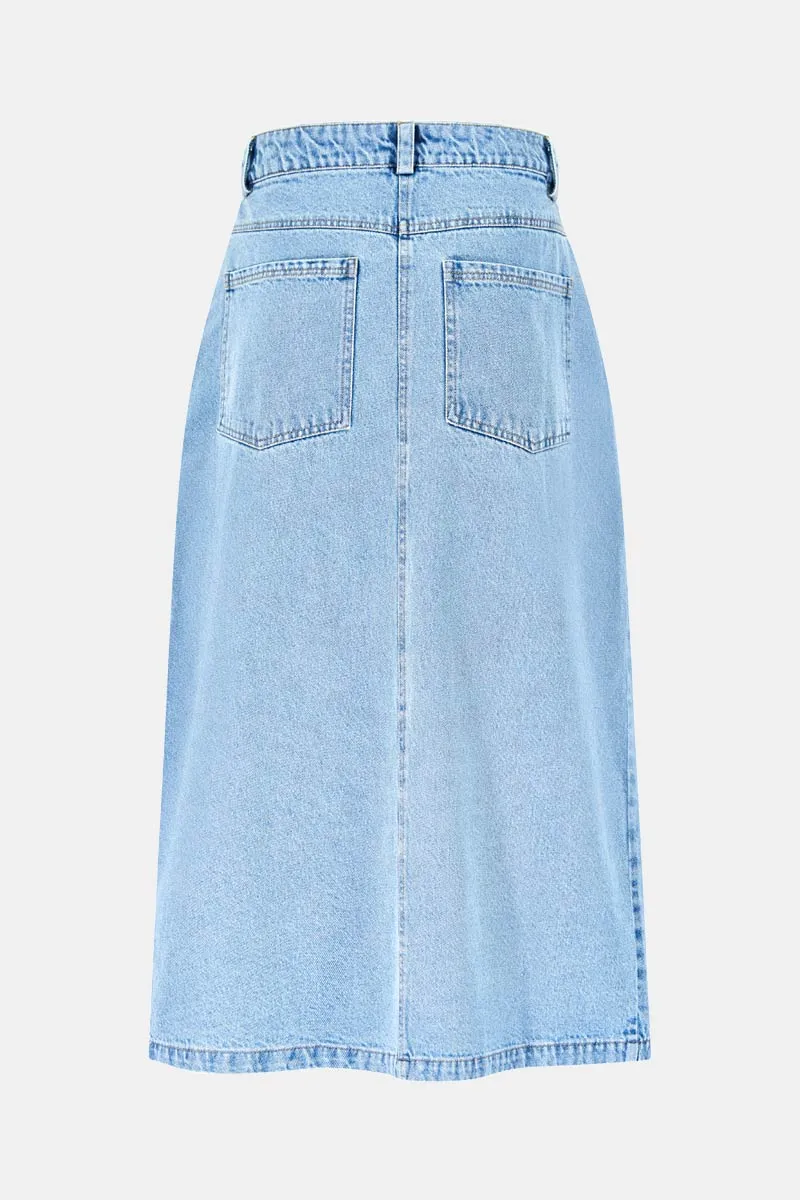 Feyre Embroidered Denim Skirt