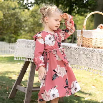 Floral Print Ruffle-sleeve Dresses for Mommy and Me