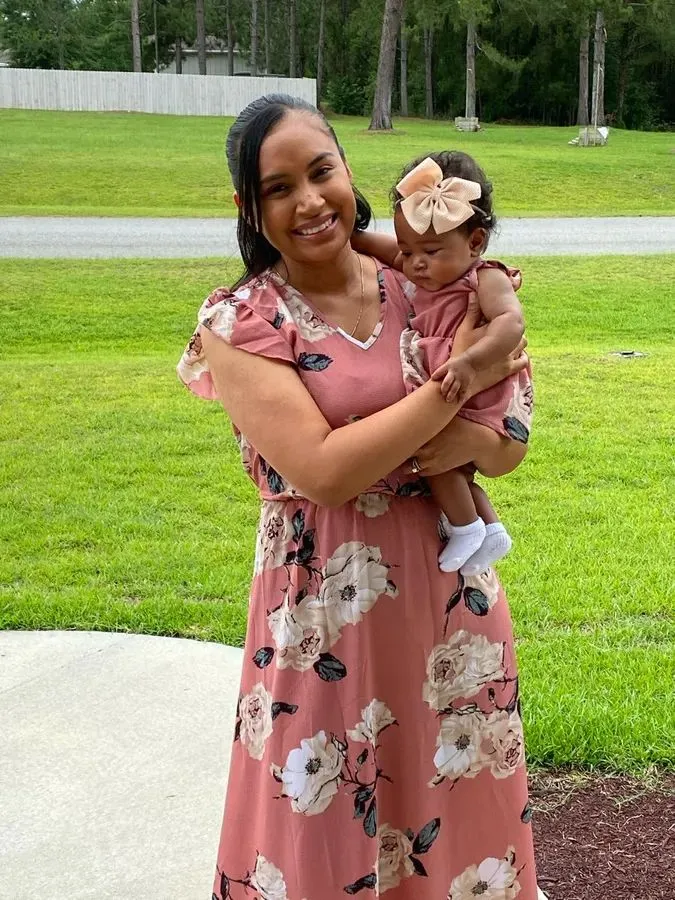 Floral Print Ruffle-sleeve Dresses for Mommy and Me