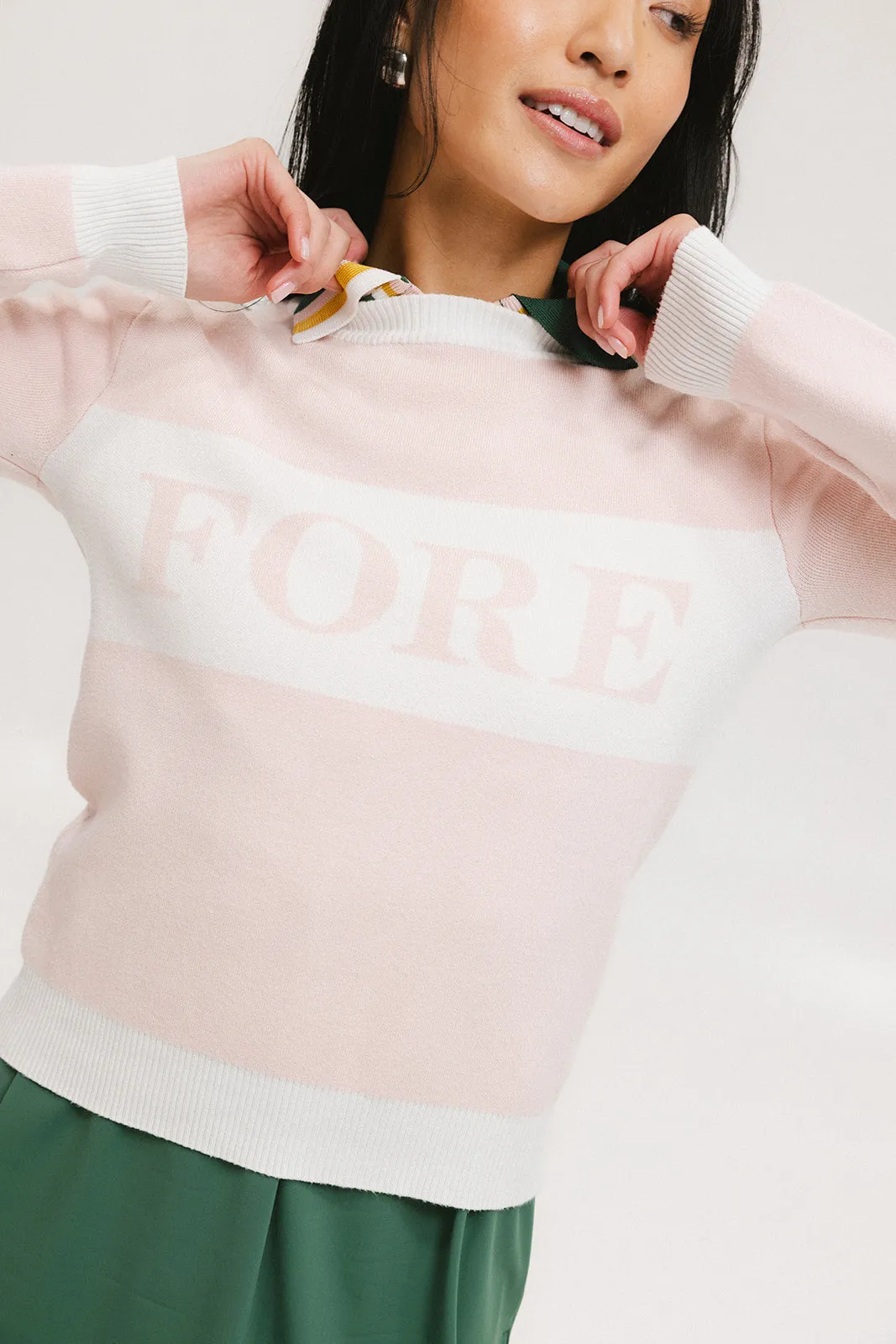 Fore Sweater - Pink/White