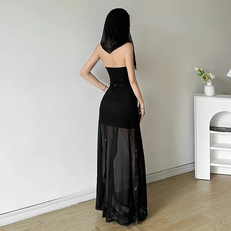 'Gothic Elegance' Black or White Floaty 2 Way Dress