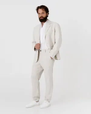 Heavyweight linen men's pants MORCOTE in Natural melange