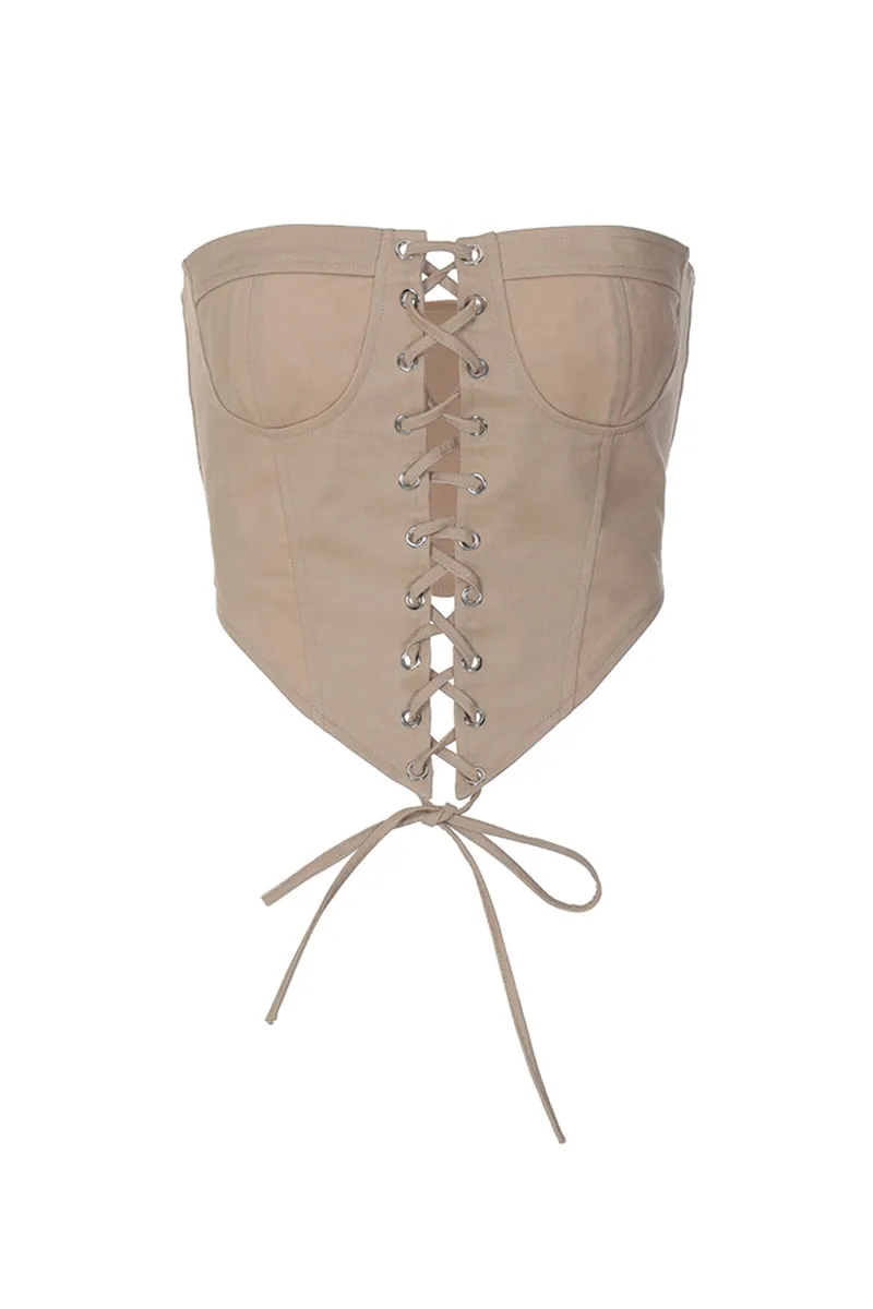 HTT1286 Lace-Up Corset Top