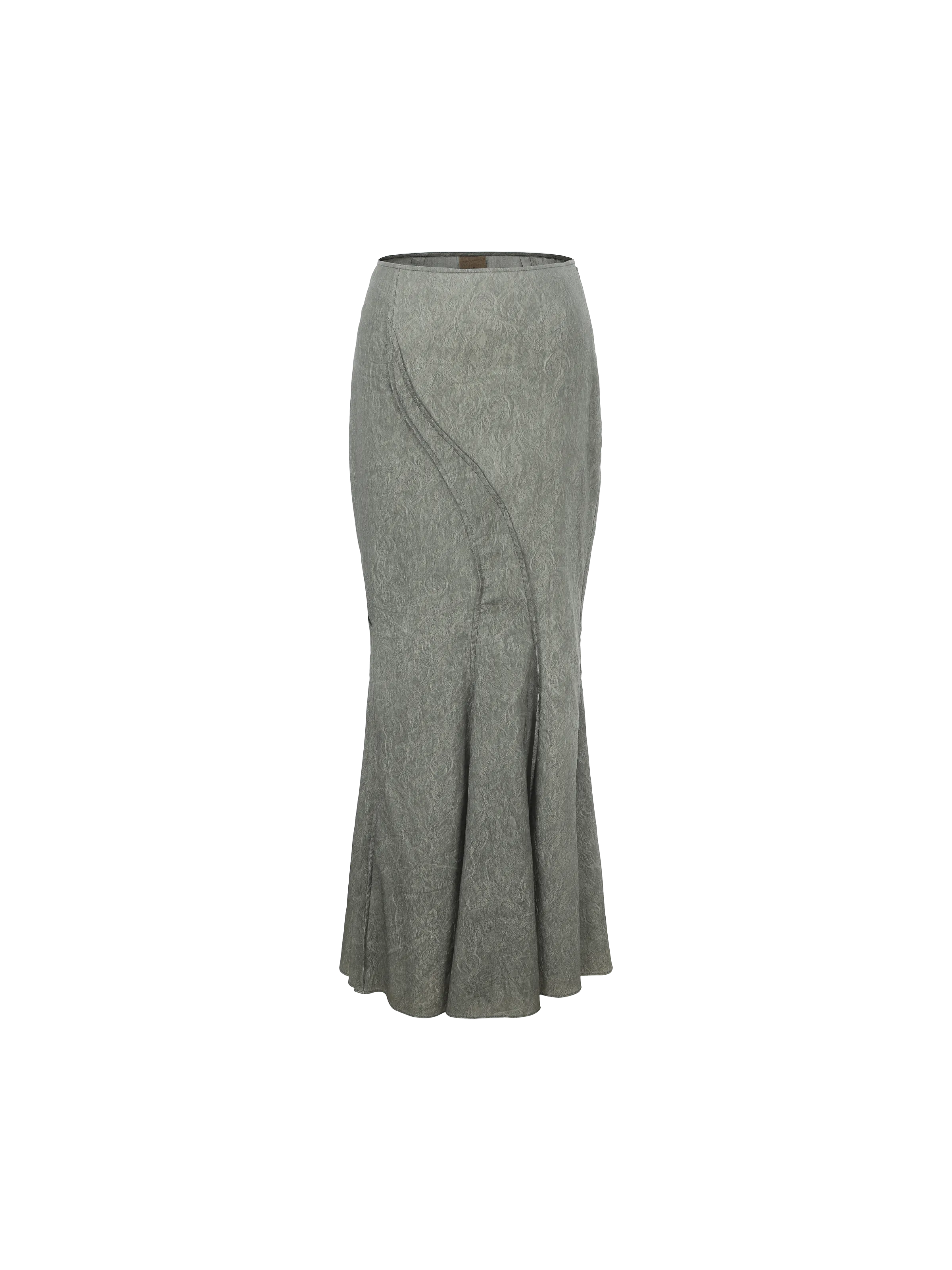 Indigo Jacquard Fishtail Skirt
