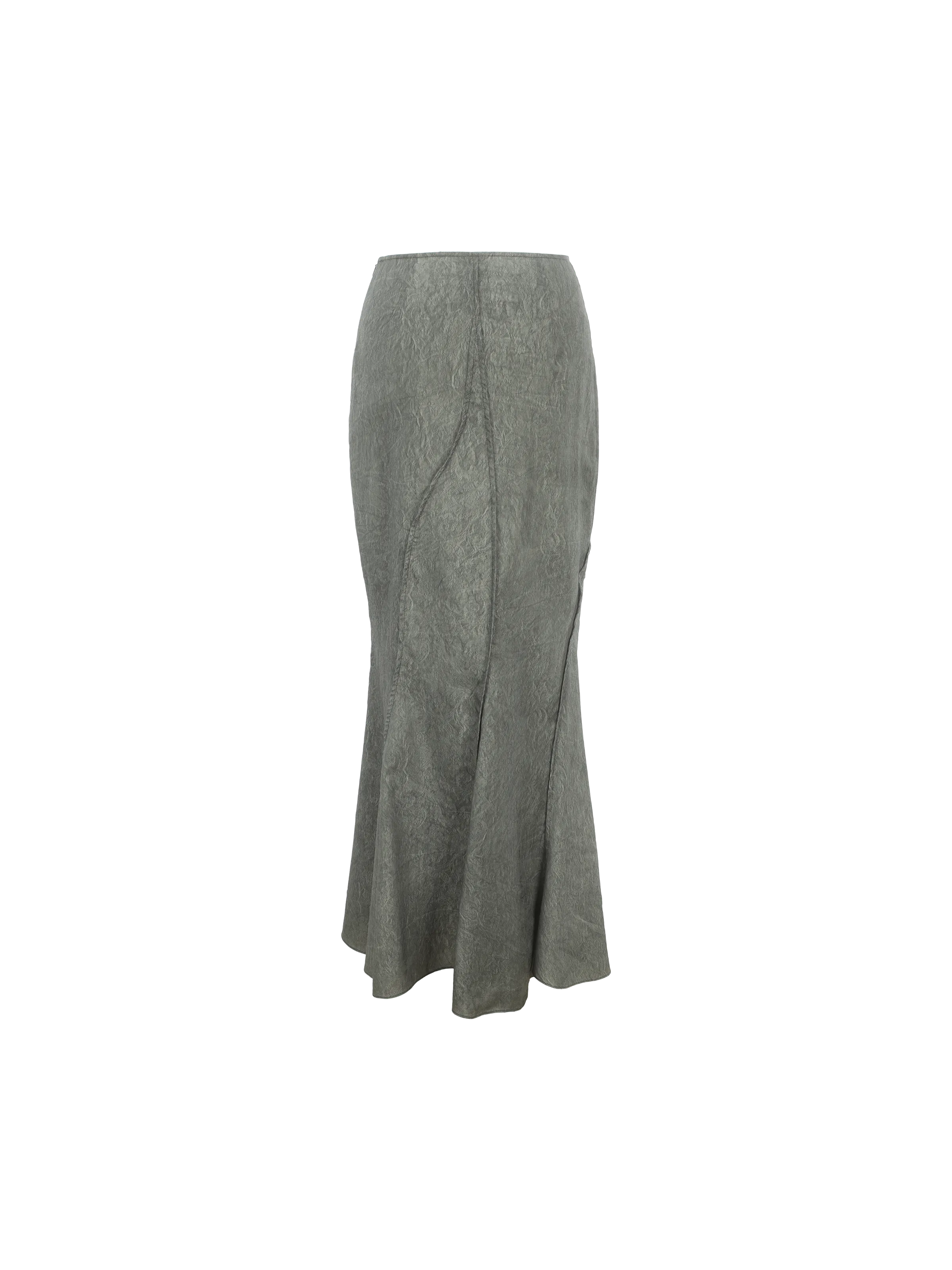 Indigo Jacquard Fishtail Skirt