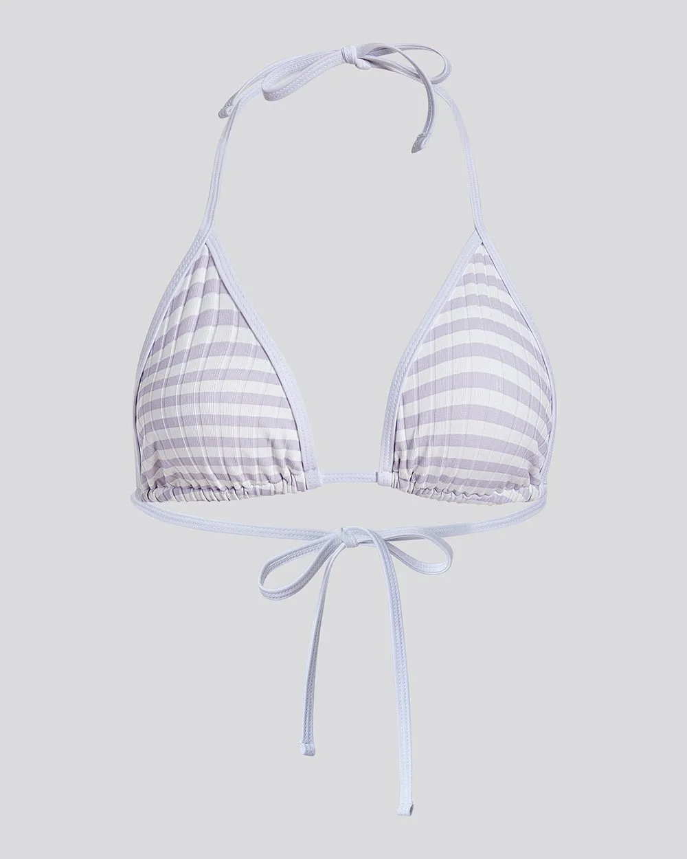 Iris Ribbed Bikini Top Lilac Stripe