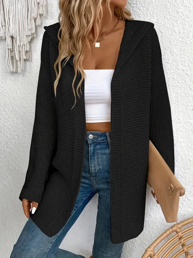Ivyshape | Cozy Elegance Cardigan With Hood
