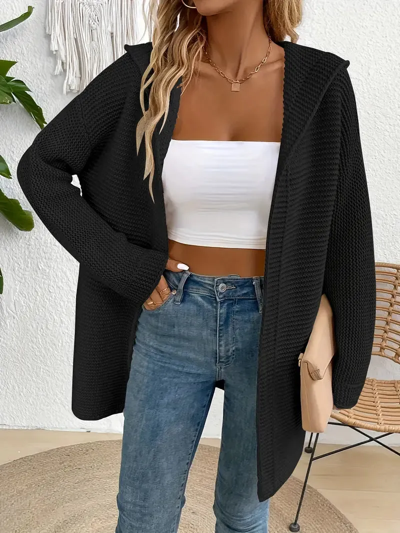 Ivyshape | Cozy Elegance Cardigan With Hood