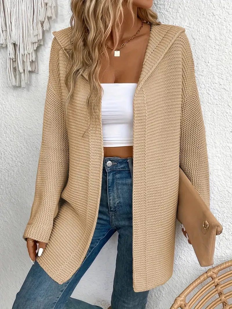 Ivyshape | Cozy Elegance Cardigan With Hood