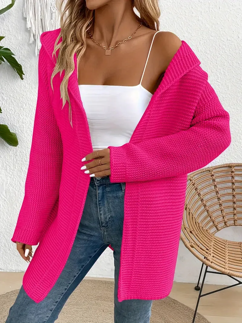 Ivyshape | Cozy Elegance Cardigan With Hood