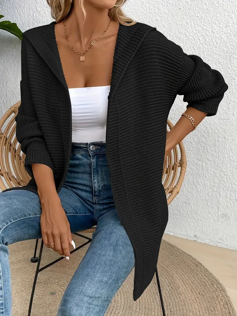 Ivyshape | Cozy Elegance Cardigan With Hood