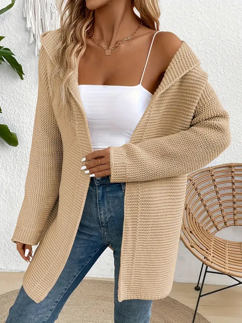 Ivyshape | Cozy Elegance Cardigan With Hood