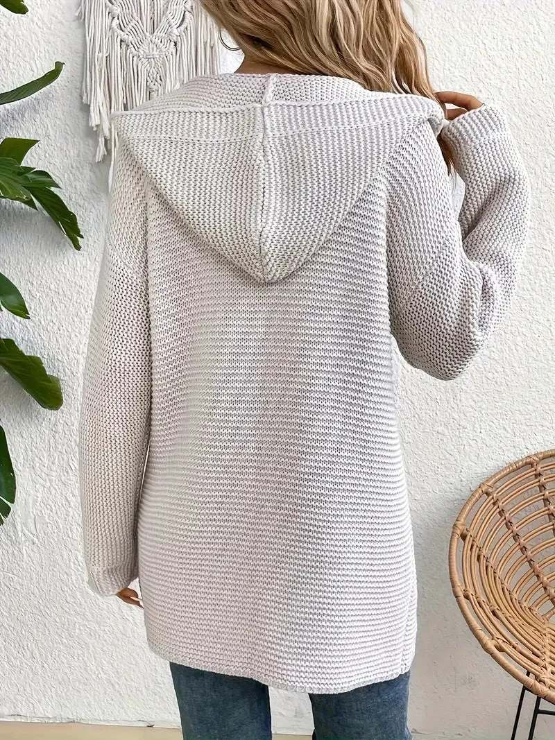 Ivyshape | Cozy Elegance Cardigan With Hood