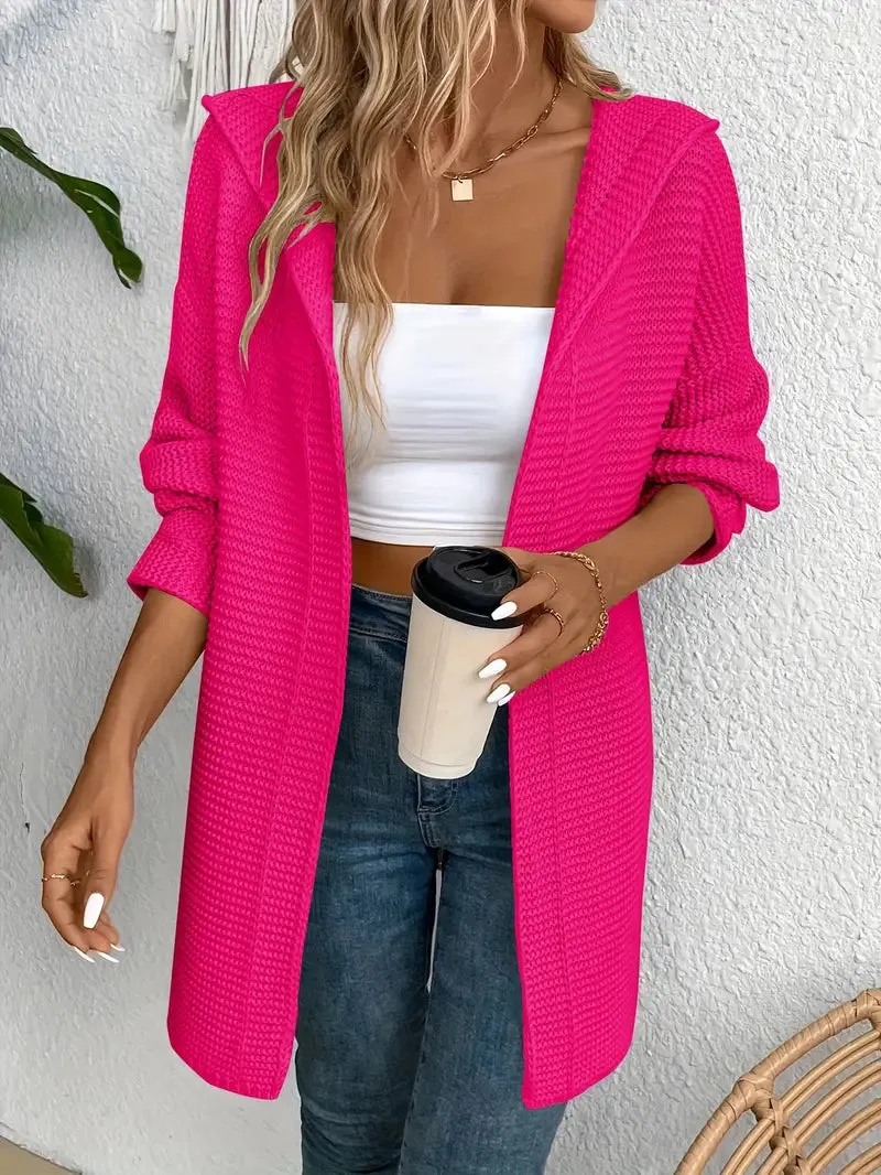 Ivyshape | Cozy Elegance Cardigan With Hood