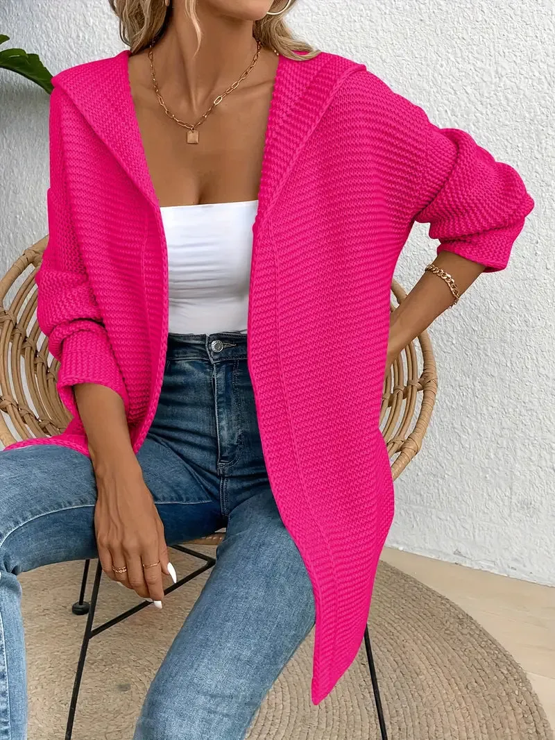 Ivyshape | Cozy Elegance Cardigan With Hood