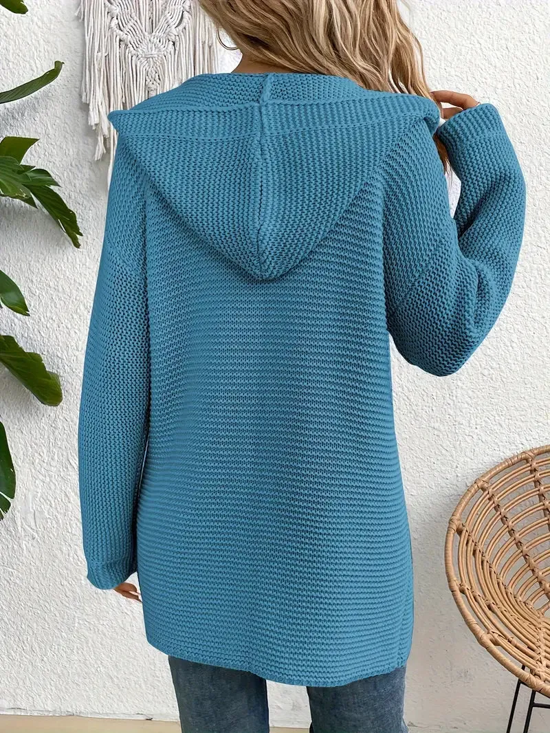 Ivyshape | Cozy Elegance Cardigan With Hood