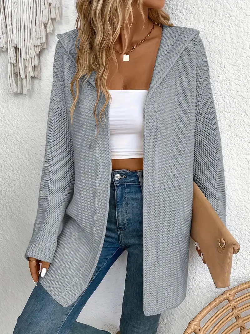 Ivyshape | Cozy Elegance Cardigan With Hood